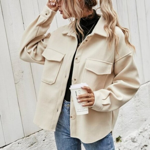 CASUAL DOLLZ Flap Pocket High Low Hem Coat - Picture 1 of 11